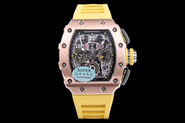 Richard Mille Super Clone RM 11-03 Yellow Strap