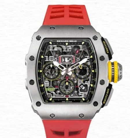 Richard Mille RM 11-03 Super Clone Transparent Dial Rubber Band Men’s Red