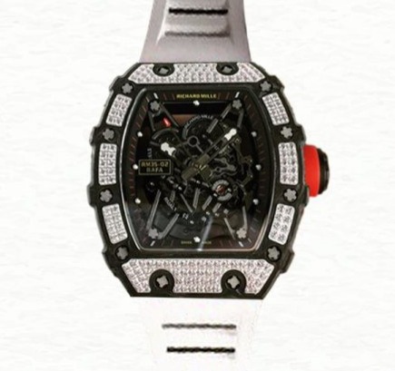 Richard Mille Super Clone RM35-02 Mechanical Men Rubber Band Diamond Bezel Watch Super Clone