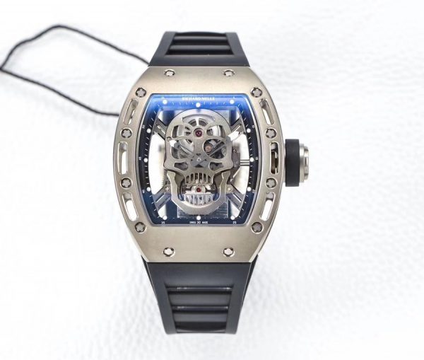 Richard Mille Super Clone RM 052 Black Rubber Strap Folding Buckle