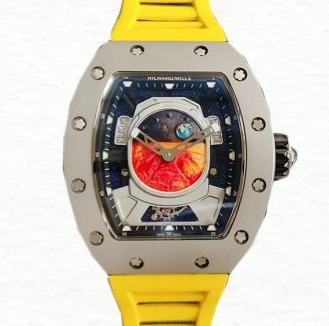 Richard Mille Super Clone RM52-05 Men Mechanical Rubber Band Mars Earth Dial Watch