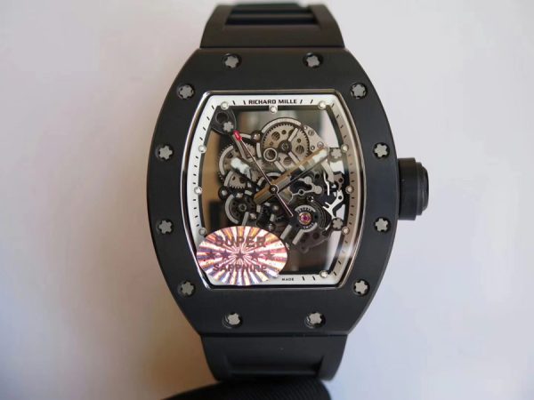 Richard Mille Super Clone RM 055 Full Ceramic Case Black Strap