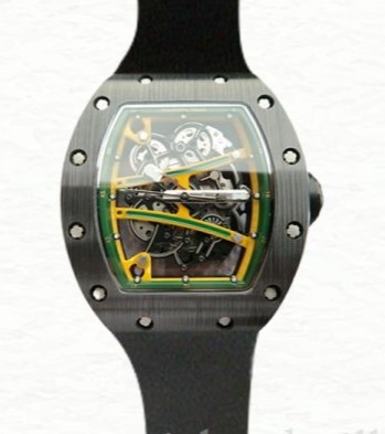 Richard Mille RM061 Men Hand Wind Rubber Band Skeleton Dial Stainless Steel Super Clone